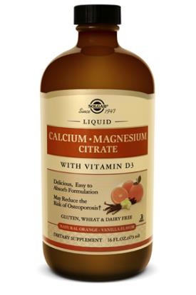 Liquid Calcium Magnesium Citrate with Vitamin D3 - Natural Orange-Vanilla Flavor