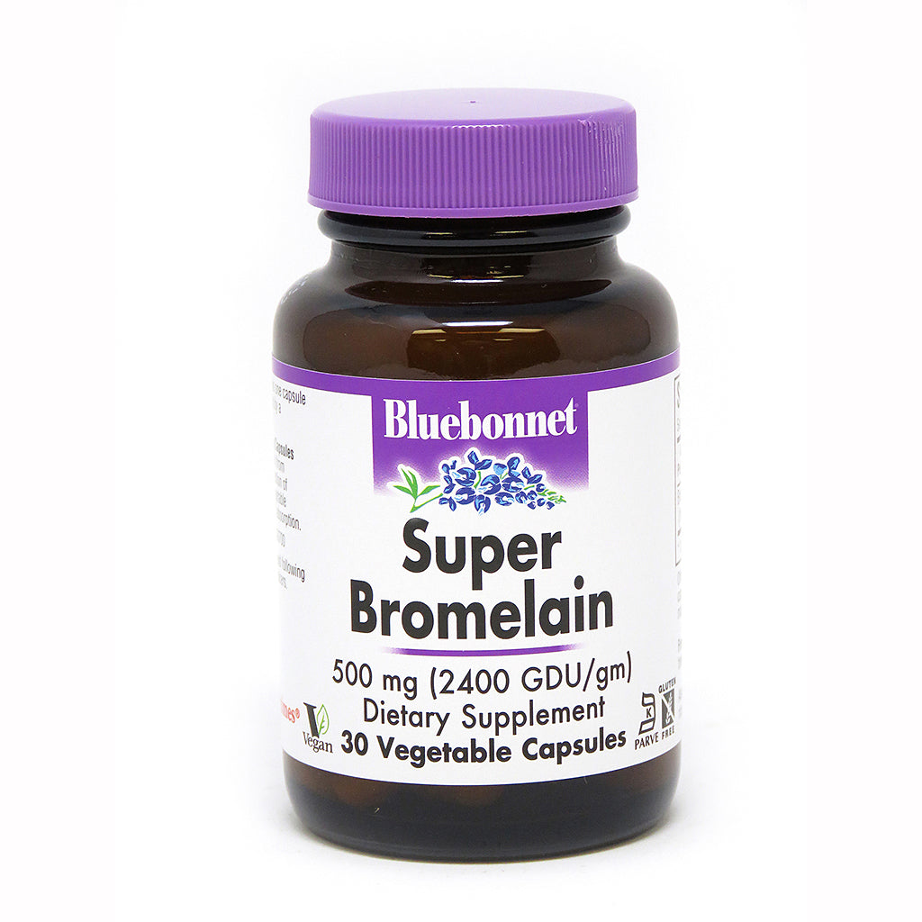 SUPER BROMELAIN 500 mg DIGESTIVE ENZYME 30 VEGETABLE CAPSULES