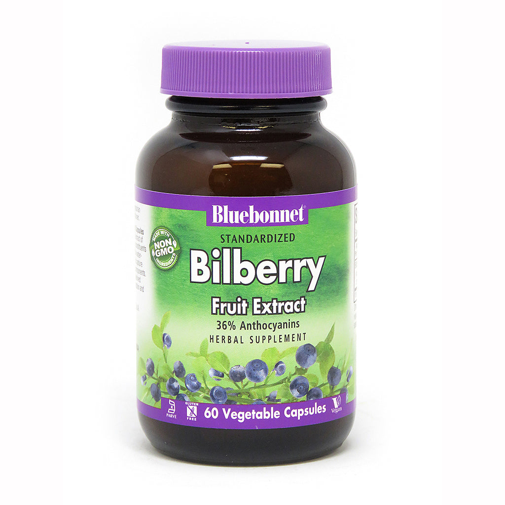 STANDARDIZED BILBERRY FRUIT EXTRACT 60 VEGETABLE CAPSULES
